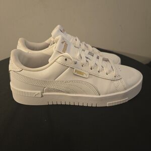 The Puma Women's Shoes Jada SC Better White Team Gold Athletic Sneaker in size 5